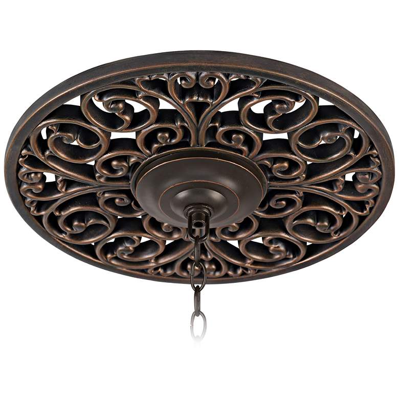 Image 1 French Scroll 16 inch Wide Bronze Ceiling Medallion