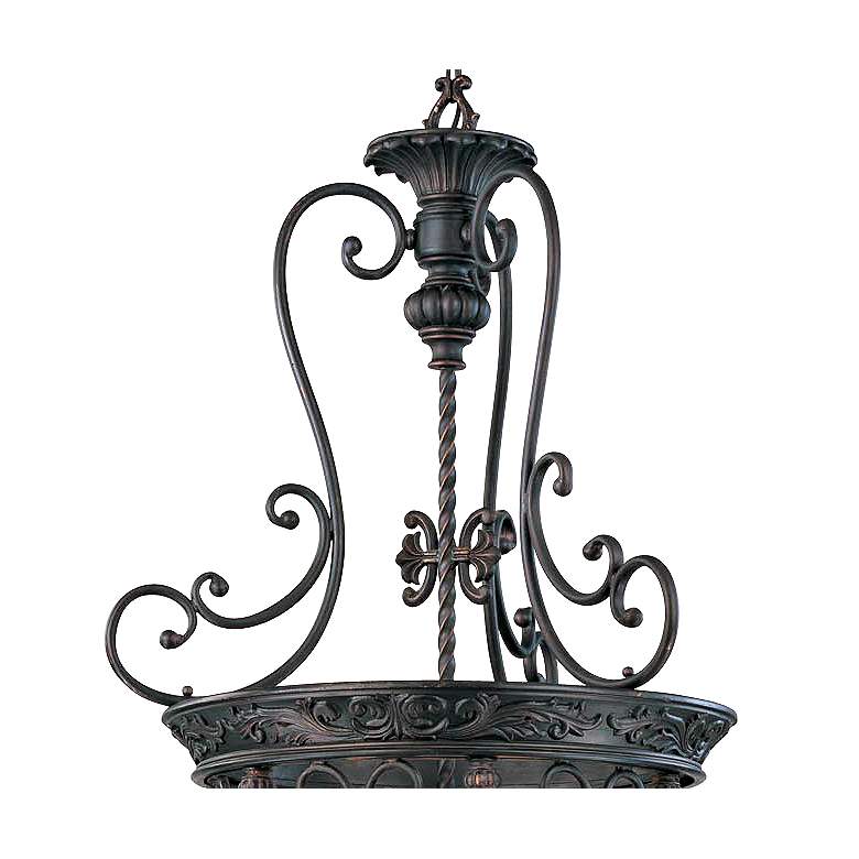 Image 3 French Scroll 22 1/2 inchW 9-Light Bronze Iron Foyer Chandelier more views