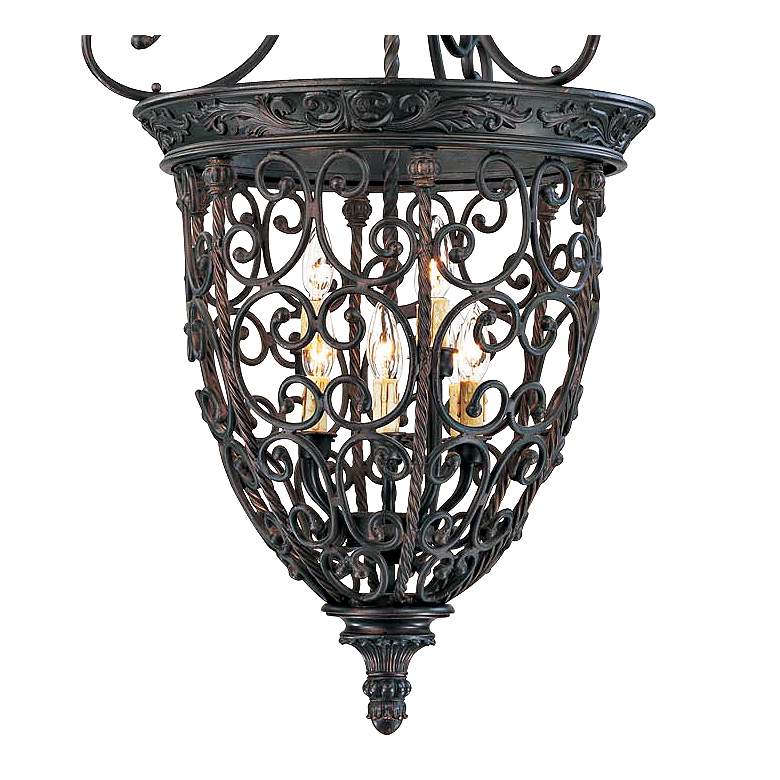 Image 4 French Scroll 22 1/2 inchW 9-Light Bronze Iron Foyer Chandelier more views