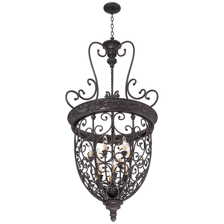 Image 7 French Scroll 27 1/2 inch Wide 12-Light Foyer Chandelier more views