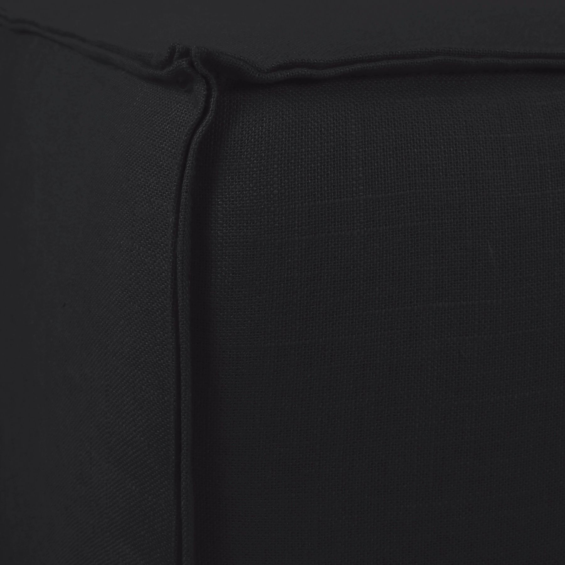Image 2 French Seam Linen Black Square Ottoman - Made to Order more views
