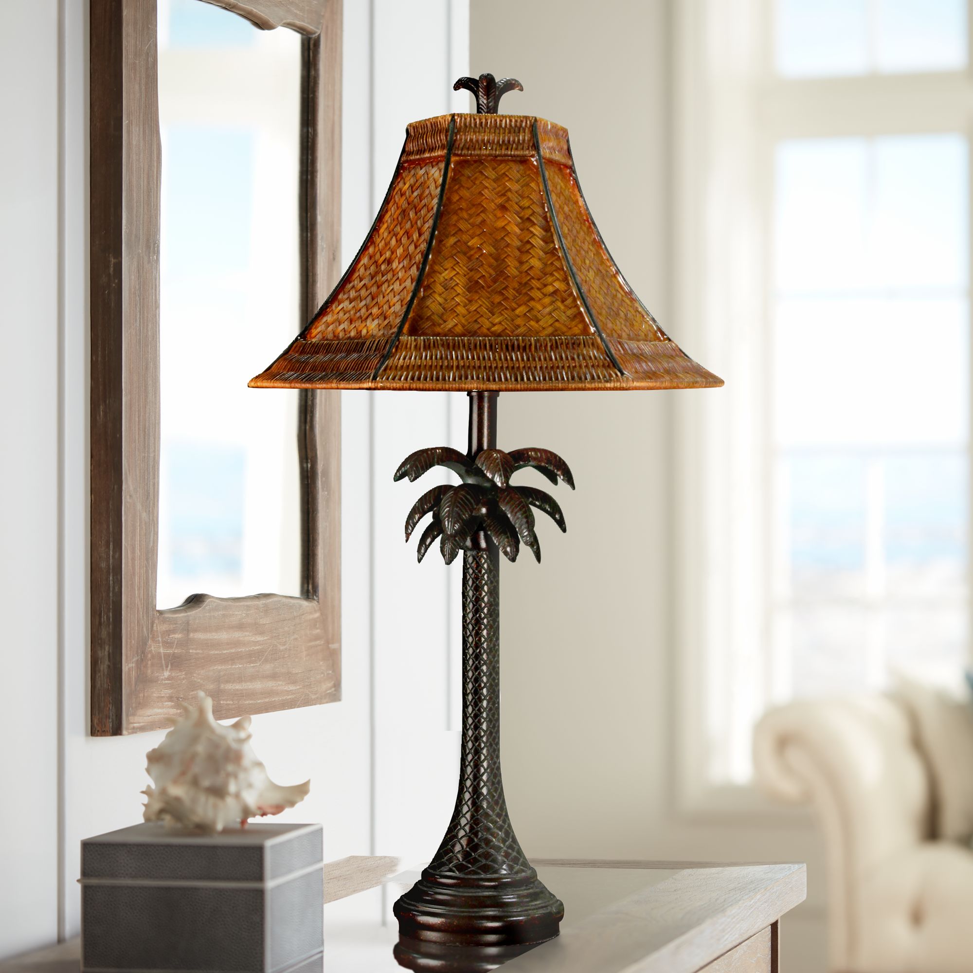 French Verdi Palm Tree Table 5R990 Lamps Plus