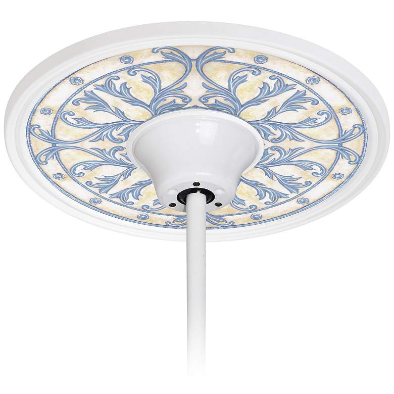 Image 1 French Villa 6 1/2 inch Opening White Ceiling Fan Medallion