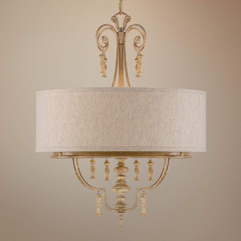 Image 1 French White 20" Wide 4-Light Pendant Light
