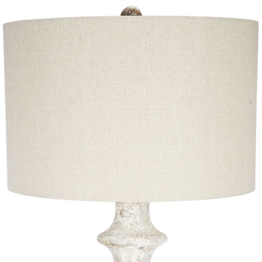 white spindle table lamp