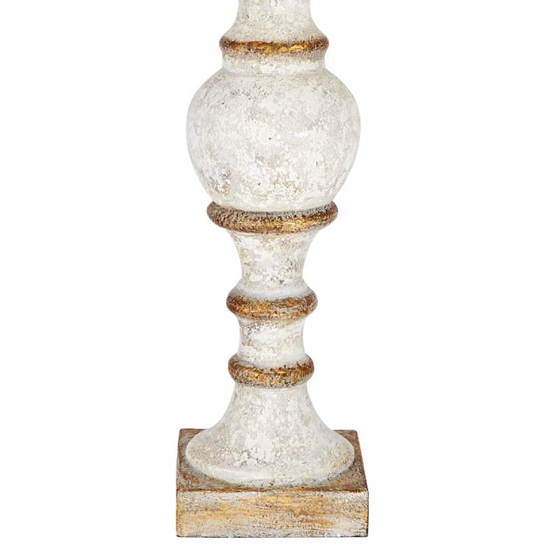 Image 3 French White and Gold Trim Spindle Table Lamp more views