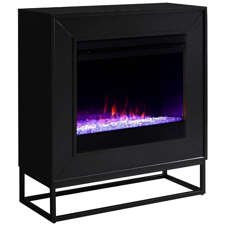 Image 2 Frescan 33" Wide Black Color Changing LED Electric Fireplace