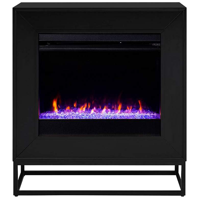 Image 6 Frescan 33" Wide Black Color Changing LED Electric Fireplace more views