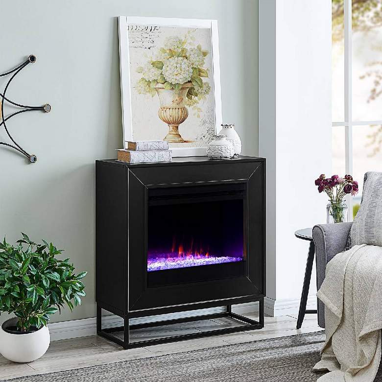 Image 7 Frescan 33" Wide Black Color Changing LED Electric Fireplace more views