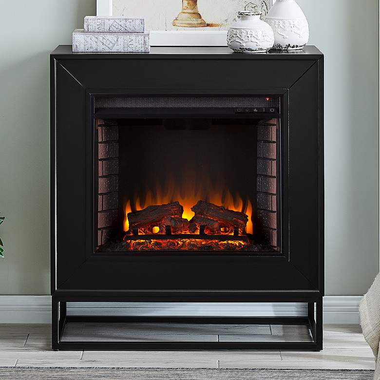 Image 1 Frescan 33 inch Wide Black LED Electric Fireplace