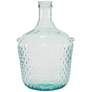 Fresco Blue Glass 17" High Decorative Bottle-Shaped Vase
