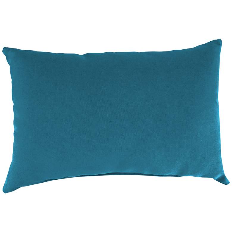 Image 1 Fresco Peacock 18"x12" Accent Indoor-Outdoor Pillow