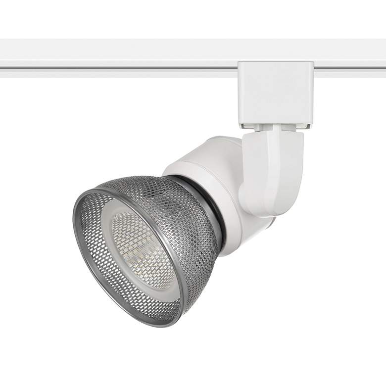 Image 1 Fresco White and Steel Mesh LED Track Head for Halo Systems