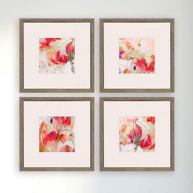 Fresh 21&quot; Square 4-Piece Giclee Framed Wall Art Set