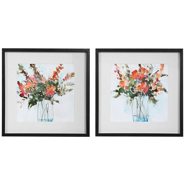 Image 2 Fresh Flowers 26 1/4 inch Square 2-Piece Framed Wall Art Set