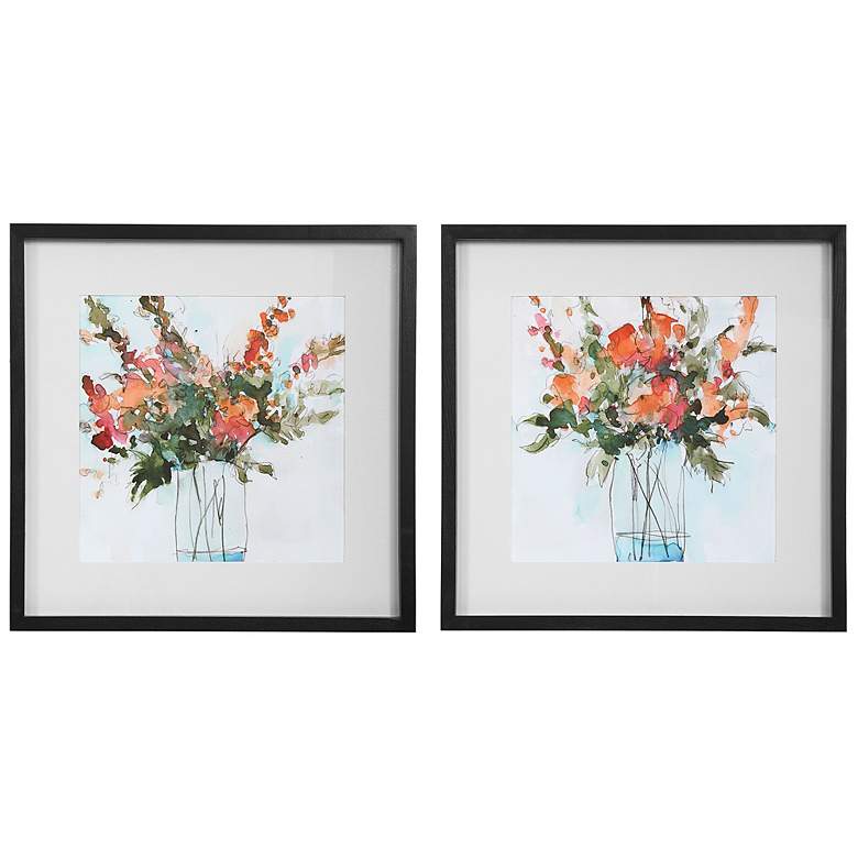 Image 2 Fresh Flowers 26 1/4 inch Square 2-Piece Framed Wall Art Set