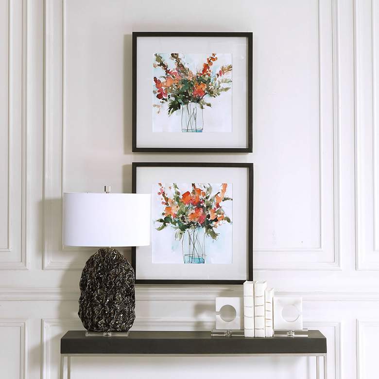 Image 1 Fresh Flowers 26 1/4 inch Square 2-Piece Framed Wall Art Set