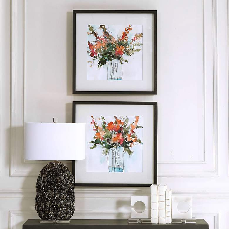 Image 1 Fresh Flowers 26 1/4 inch Square 2-Piece Framed Wall Art Set