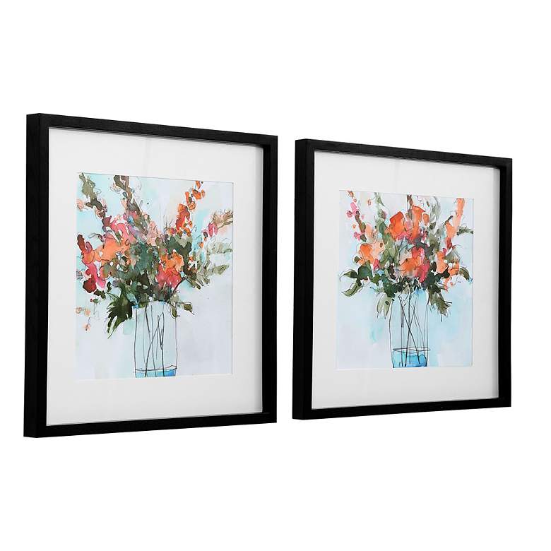 Image 4 Fresh Flowers 26 1/4" Square 2-Piece Framed Wall Art Set more views