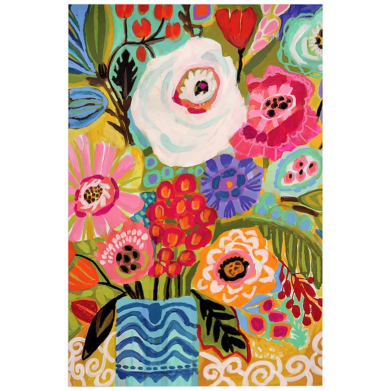Image 2 Fresh Flowers in Vase II 48" High Tempered Glass Wall Art