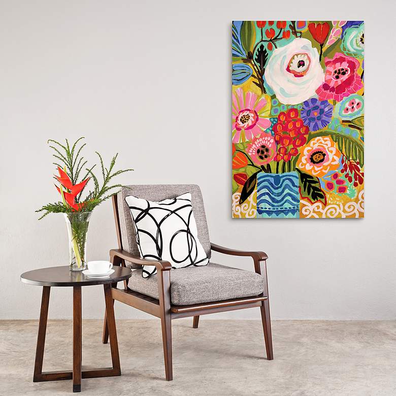 Image 5 Fresh Flowers in Vase II 48 inch High Tempered Glass Wall Art more views