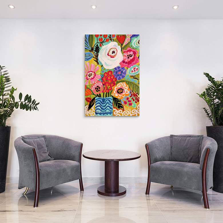 Image 6 Fresh Flowers in Vase II 48" High Tempered Glass Wall Art more views