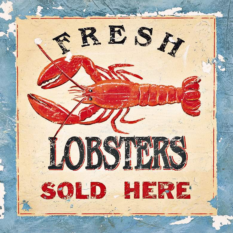 Image 1 Fresh Lobsters 12X12 Outdoor Wall Art