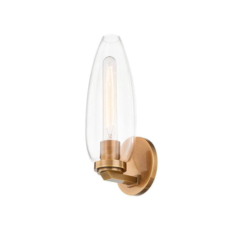 Image 2 Fresno 12 3/4" High Patina Brass Wall Sconce more views