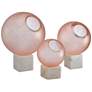 Fresno Pale Pink and White Orb Sculptures Set of 3 in scene