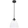 Frey 10 1/2" Wide Black and Clear Glass Dome Mini Pendant