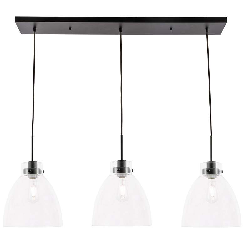 Image 3 Frey 42 3/4" Wide Black 3-Light Linear Pendant