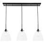 3_Frey 42 3/4" Wide Black 3-Light Linear Pendant