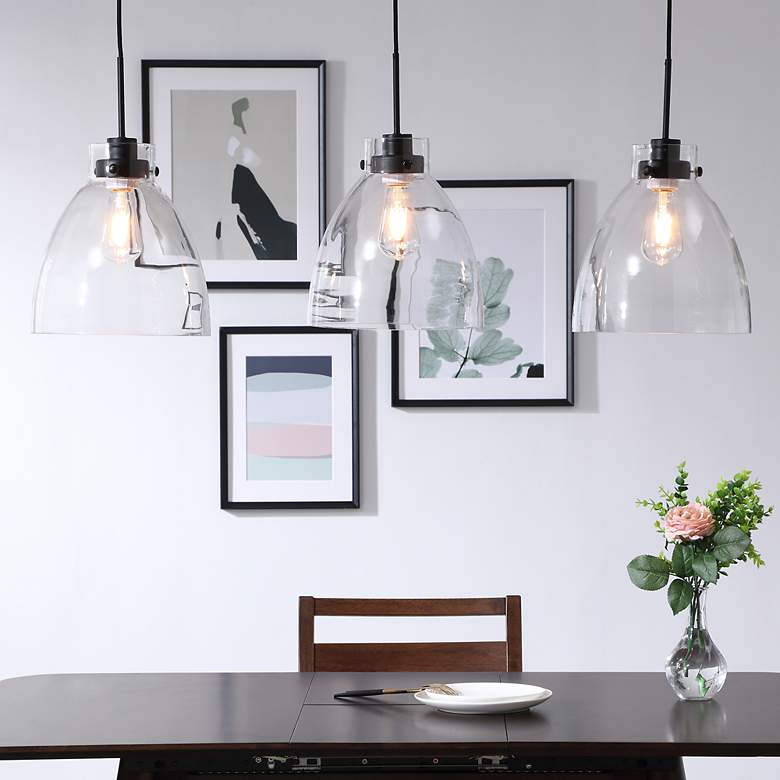 Image 2 Frey 42 3/4" Wide Black 3-Light Linear Pendant