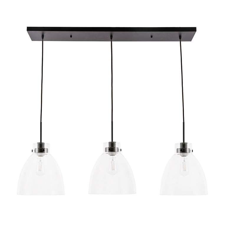 Image 4 Frey 42 3/4" Wide Black 3-Light Linear Pendant more views