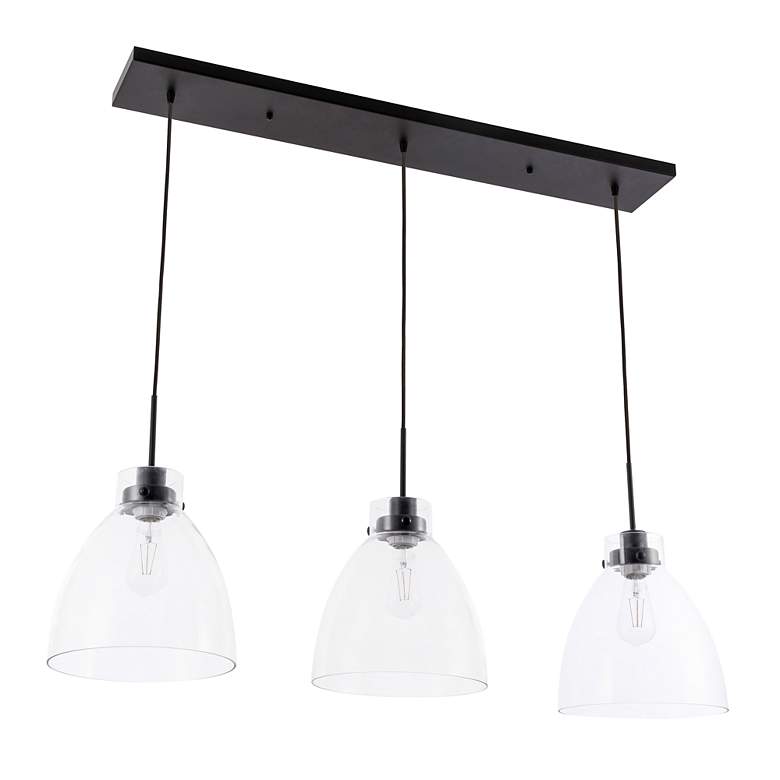 Image 6 Frey 42 3/4" Wide Black 3-Light Linear Pendant more views