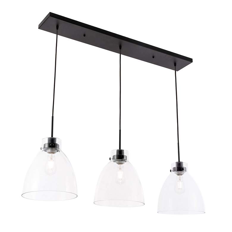 Image 7 Frey 42 3/4" Wide Black 3-Light Linear Pendant more views