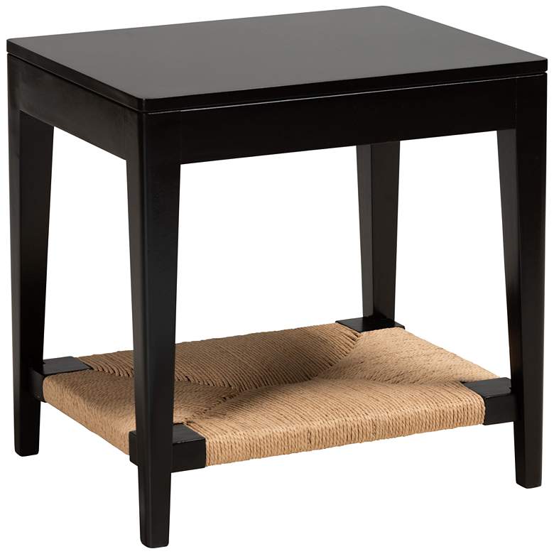 Image 2 Freya 19 3/4" Wide Black Wood Rectangular End Table
