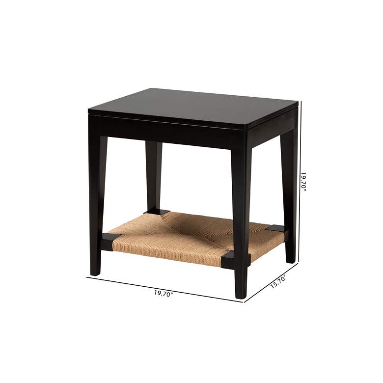 Image 7 Freya 19 3/4" Wide Black Wood Rectangular End Table more views