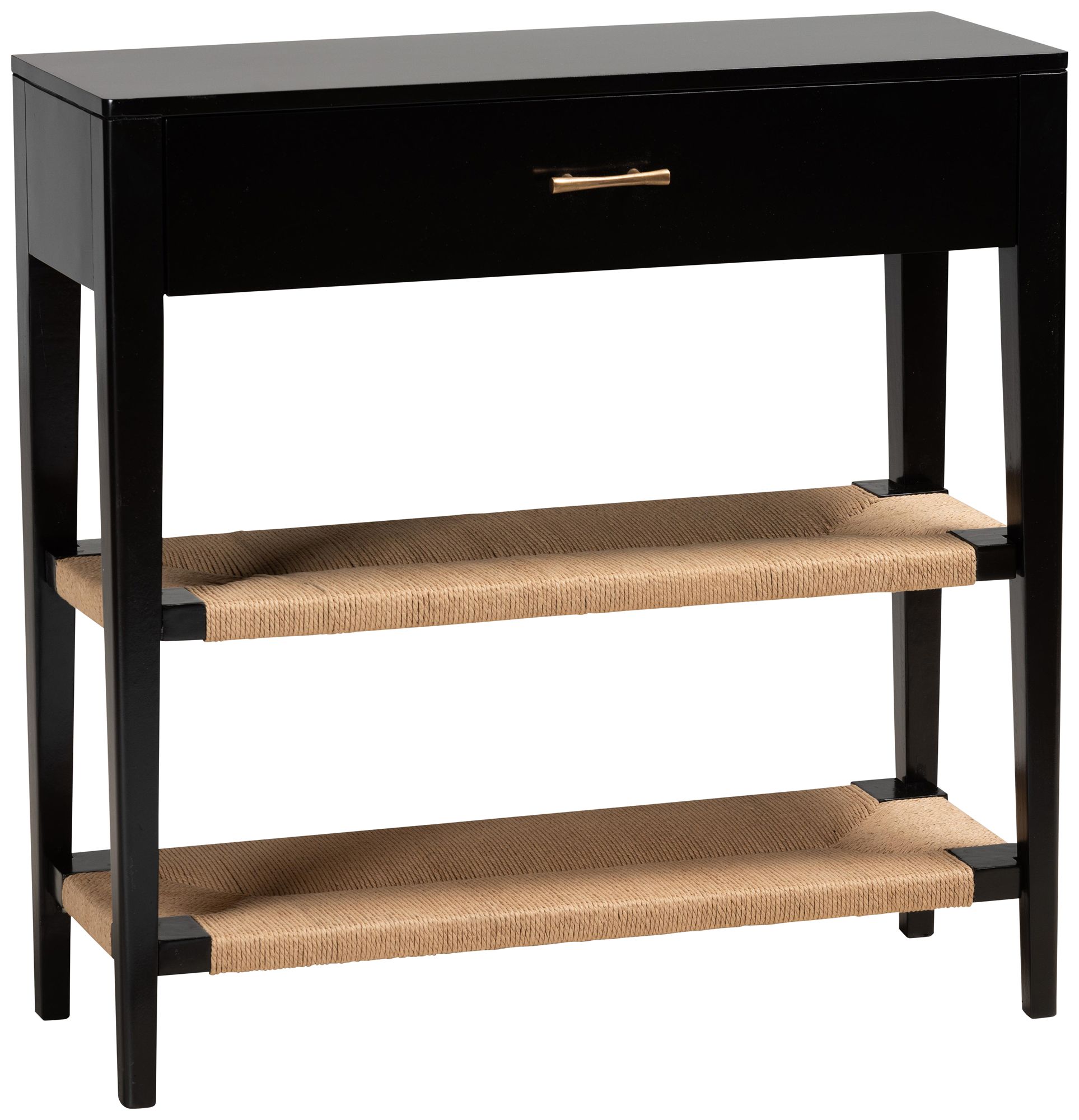 Image 2 Freya 31 1/2" Wide Black Wood Rectangular 1-Drawer Console Table