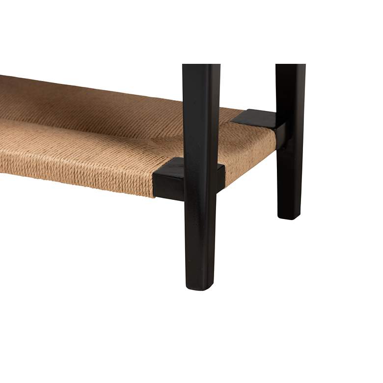 Image 4 Freya 31 1/2 inch Wide Black Wood Rectangular 1-Drawer Console Table more views