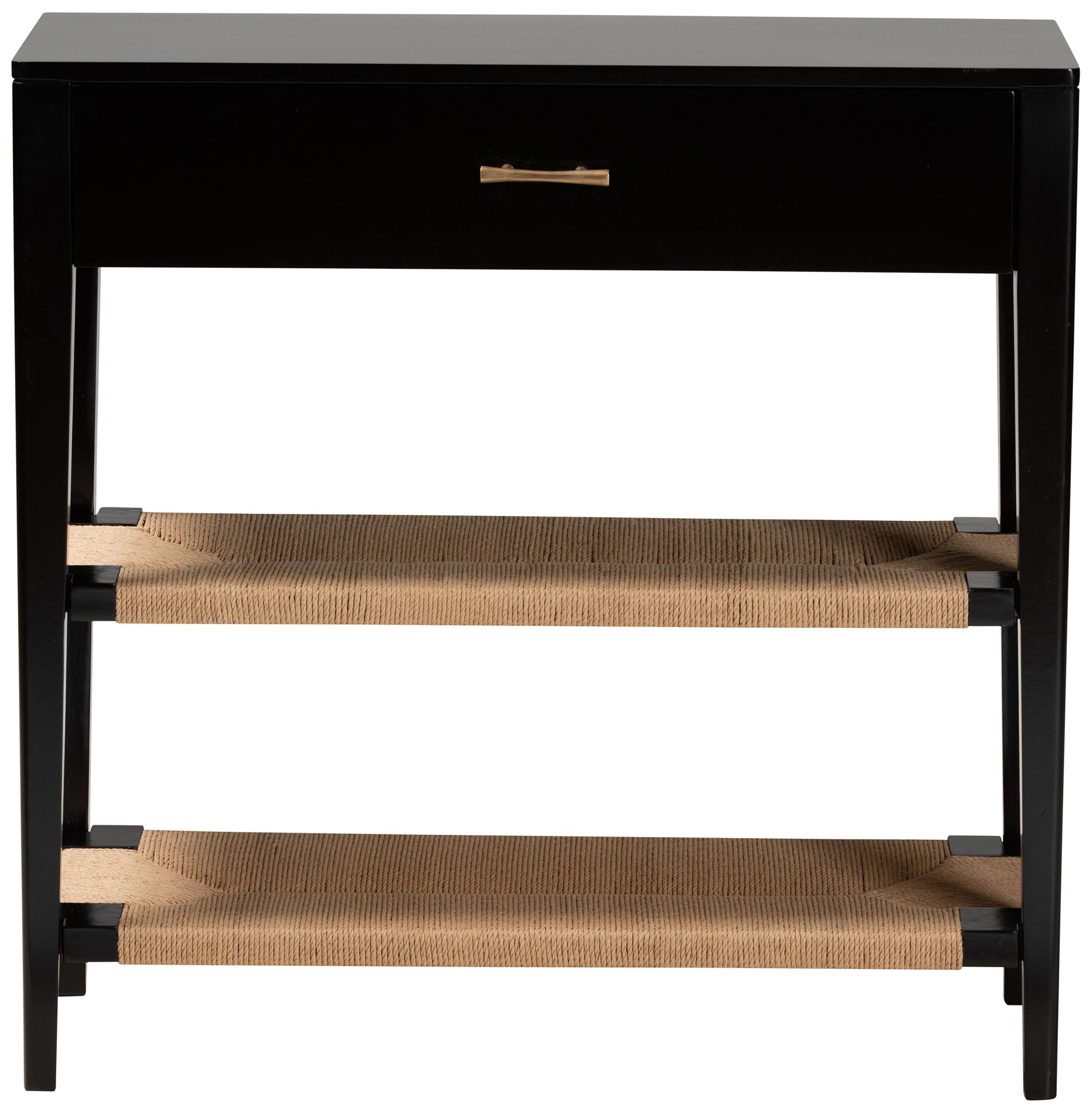 Image 7 Freya 31 1/2" Wide Black Wood Rectangular 1-Drawer Console Table more views