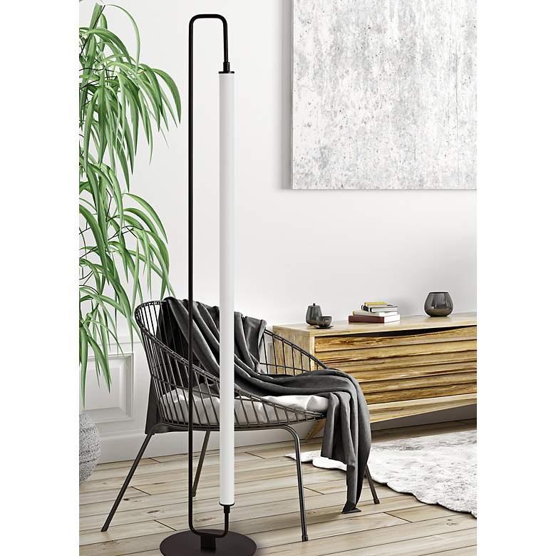 Image 1 Freya Matte Black LED Floor Lamp