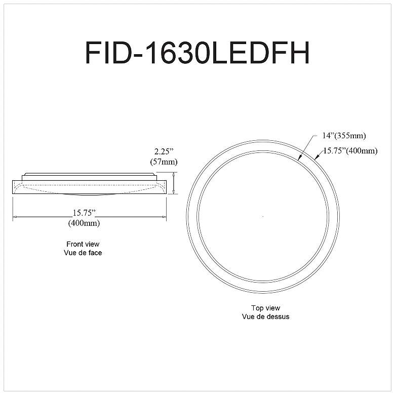 Image 3 Frida 15.75" Wide Sandy Black 30W Flush Mount more views