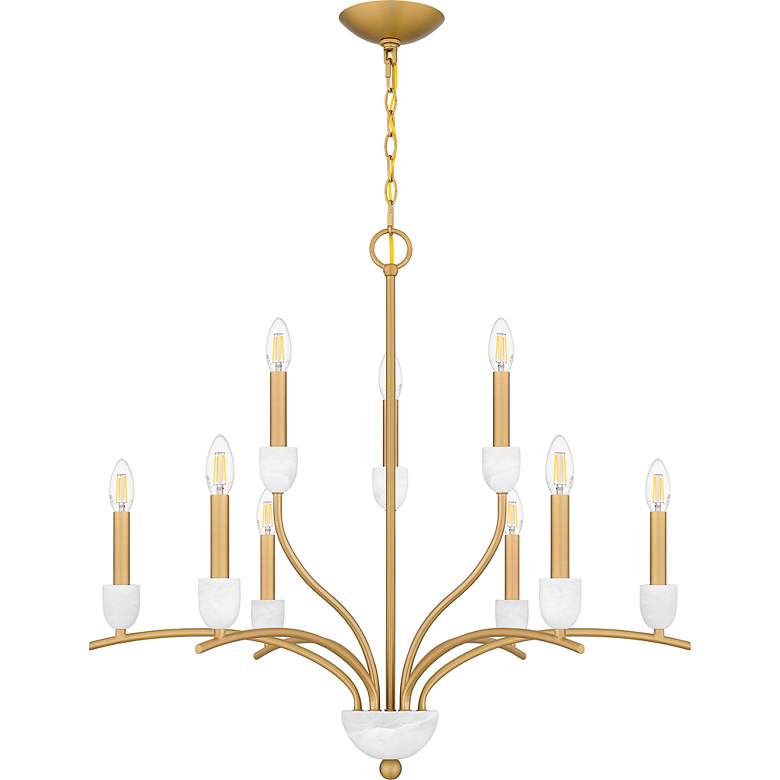 Image 2 Frida 9-Light Aged Brass Chandelier more views