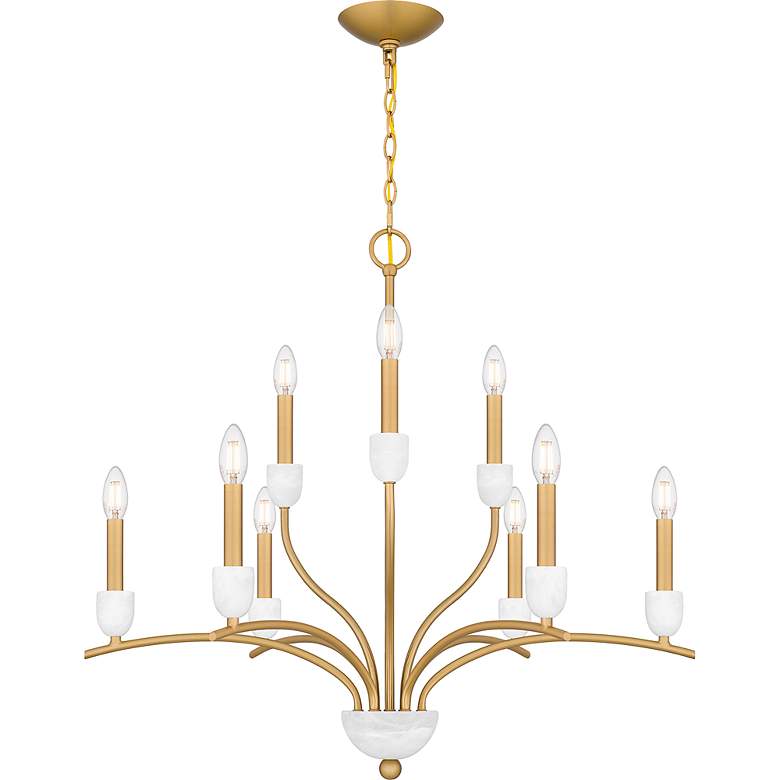 Image 3 Frida 9-Light Aged Brass Chandelier more views