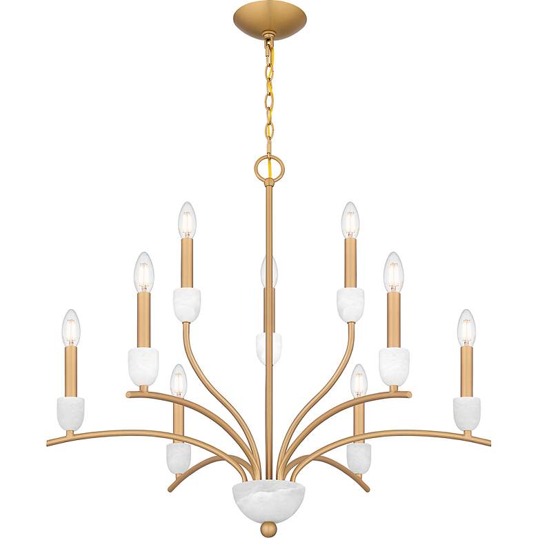 Image 4 Frida 9-Light Aged Brass Chandelier more views