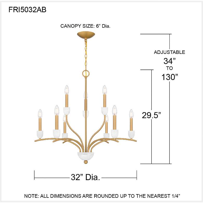 Image 7 Frida 9-Light Aged Brass Chandelier more views