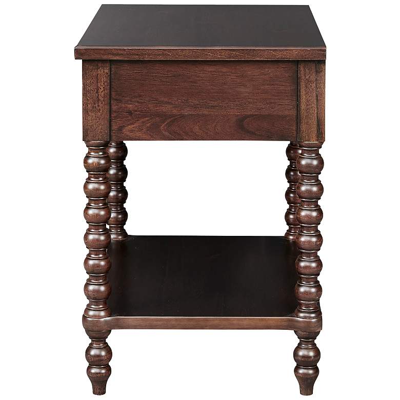 Image 3 Frieda 24 inch Wide Deep Brown Wood 1-Drawer Nightstand more views