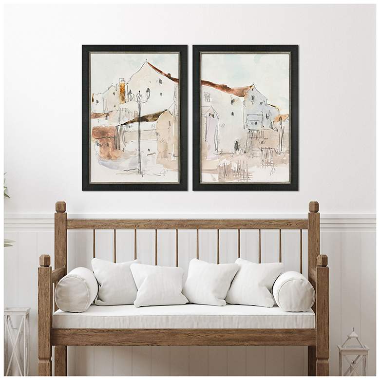Image 4 Frigiliana Sketch 24"W x 34"H Transitional Framed Art Set of 2 more views