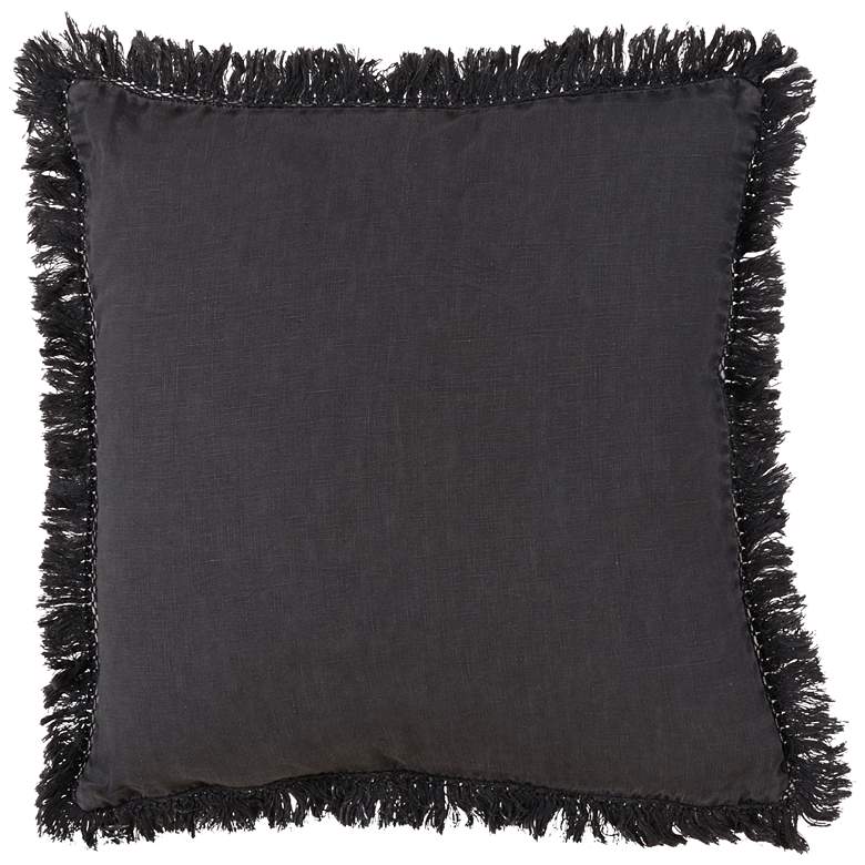 Image 1 Fringed Design Slate Stonewashed 20" Square Throw Pillow